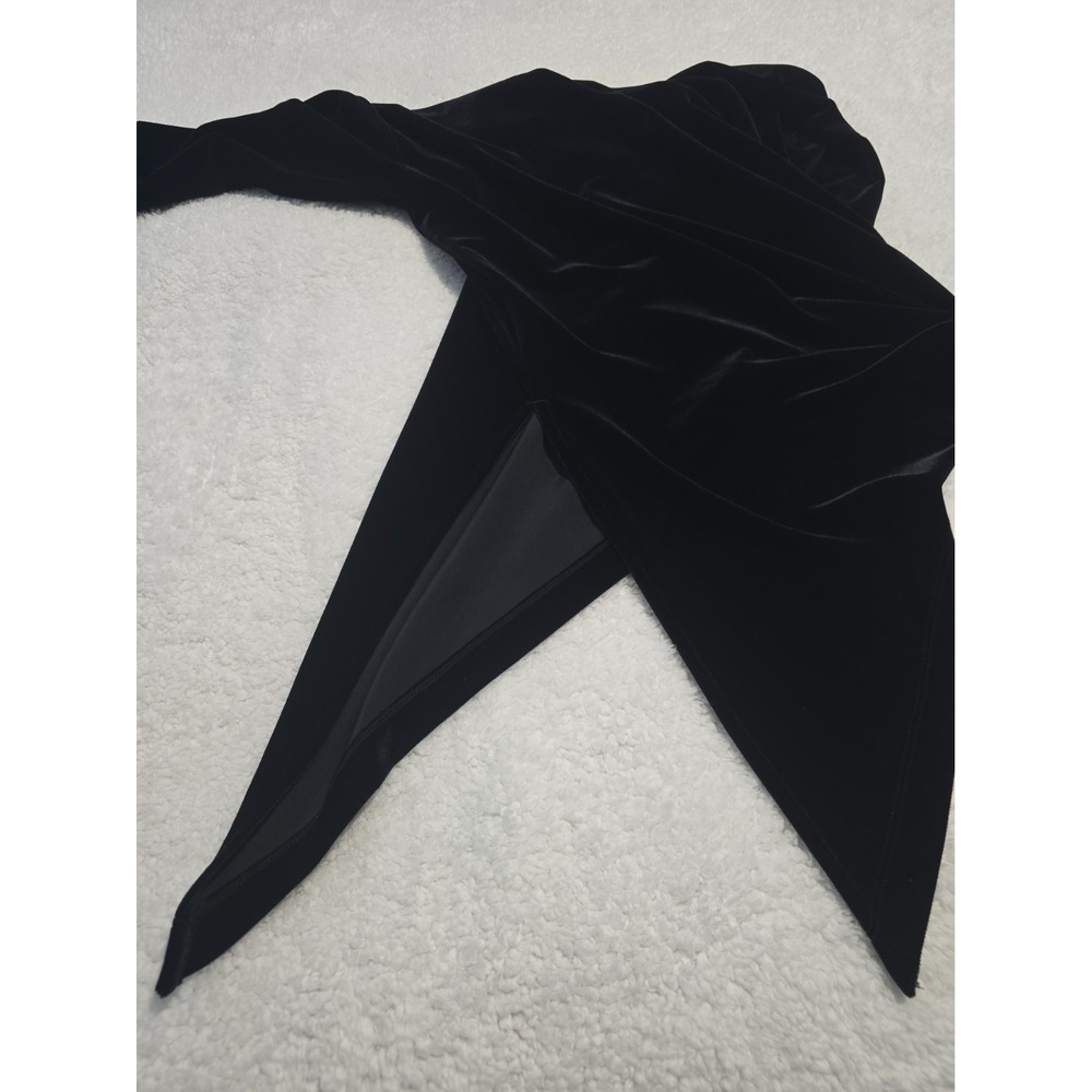 Chico's Travelers Asymmetrical 3/4 Sleeve Black Velvet Blouse Top Sz 1 Medium - Picture 6 of 8
